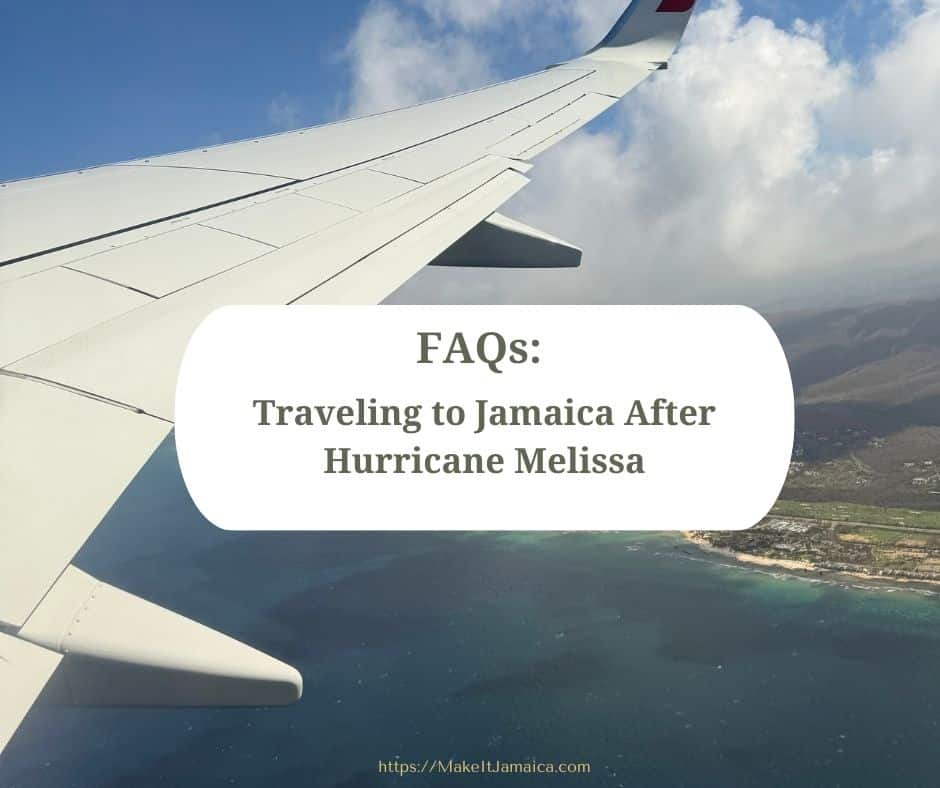 aerial view from near the wing of an airplane as it flies over Jamaica via Montego Bay airport