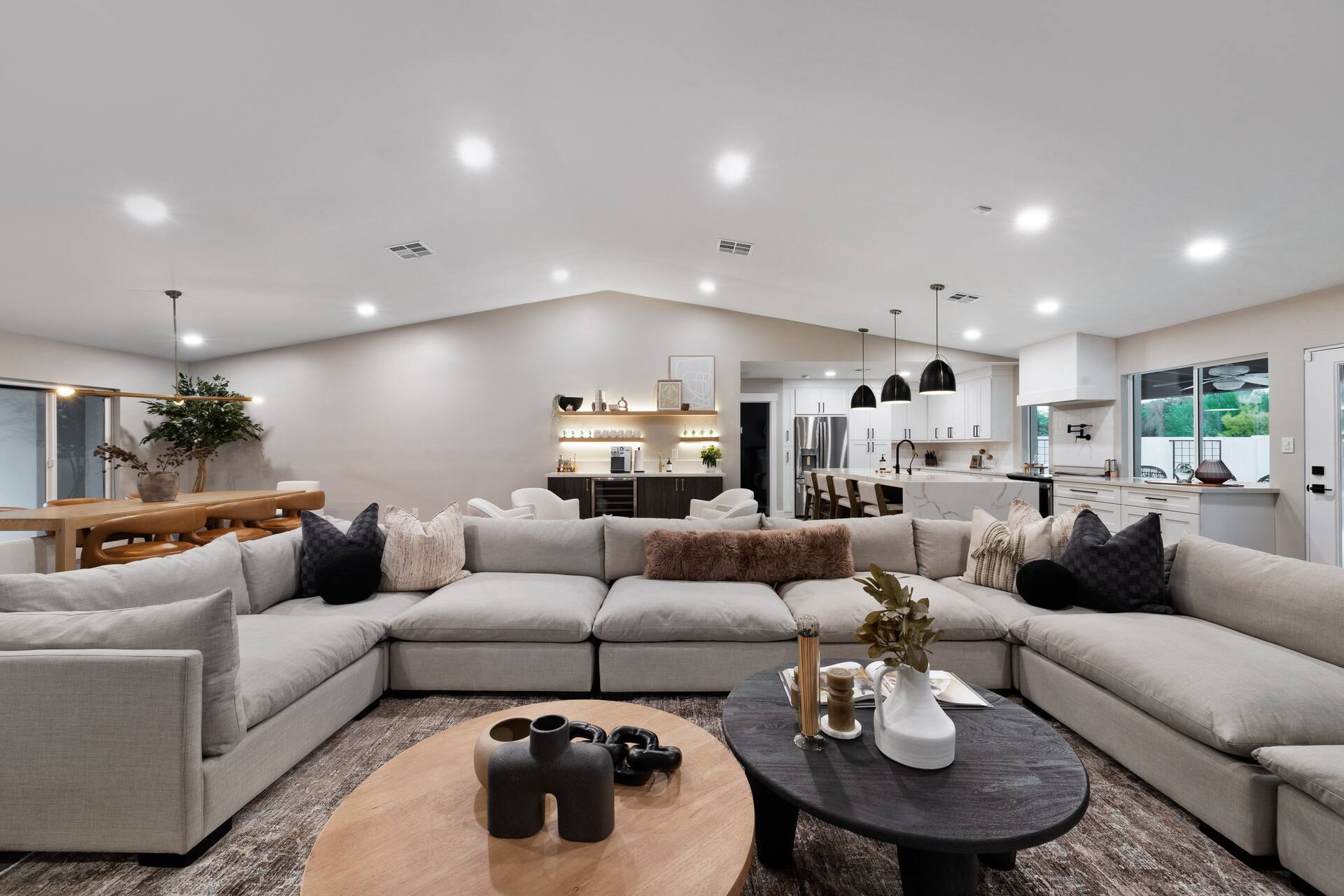 Open-plan living room designed for groups to gather