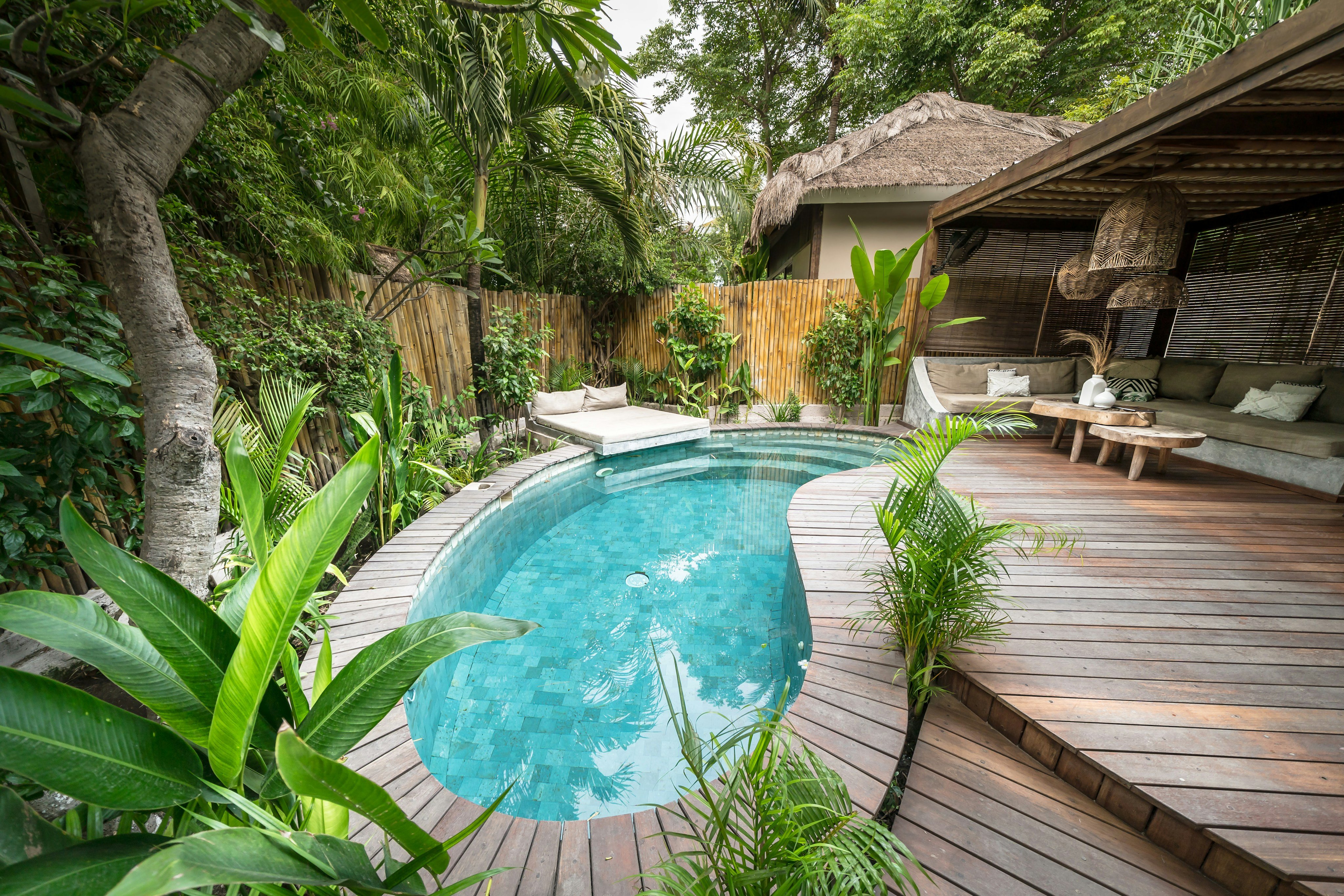 Tropical villa with jungle pool and wooden deck in Costa Rica