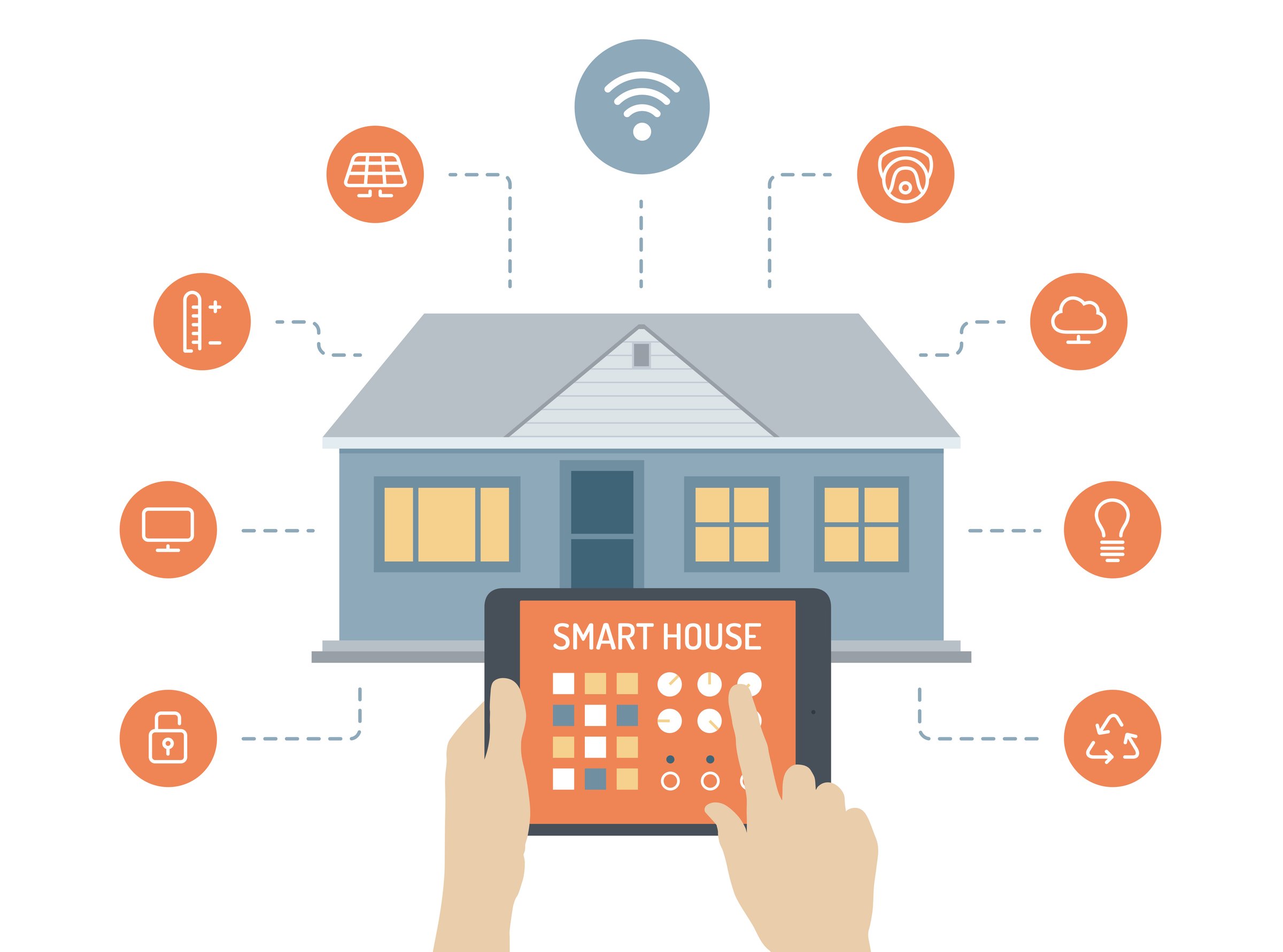 An illustration of smart home features