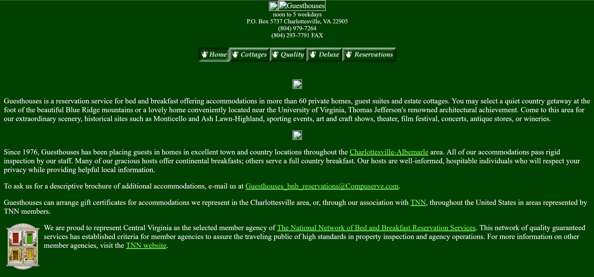 Guesthouses Website 1998