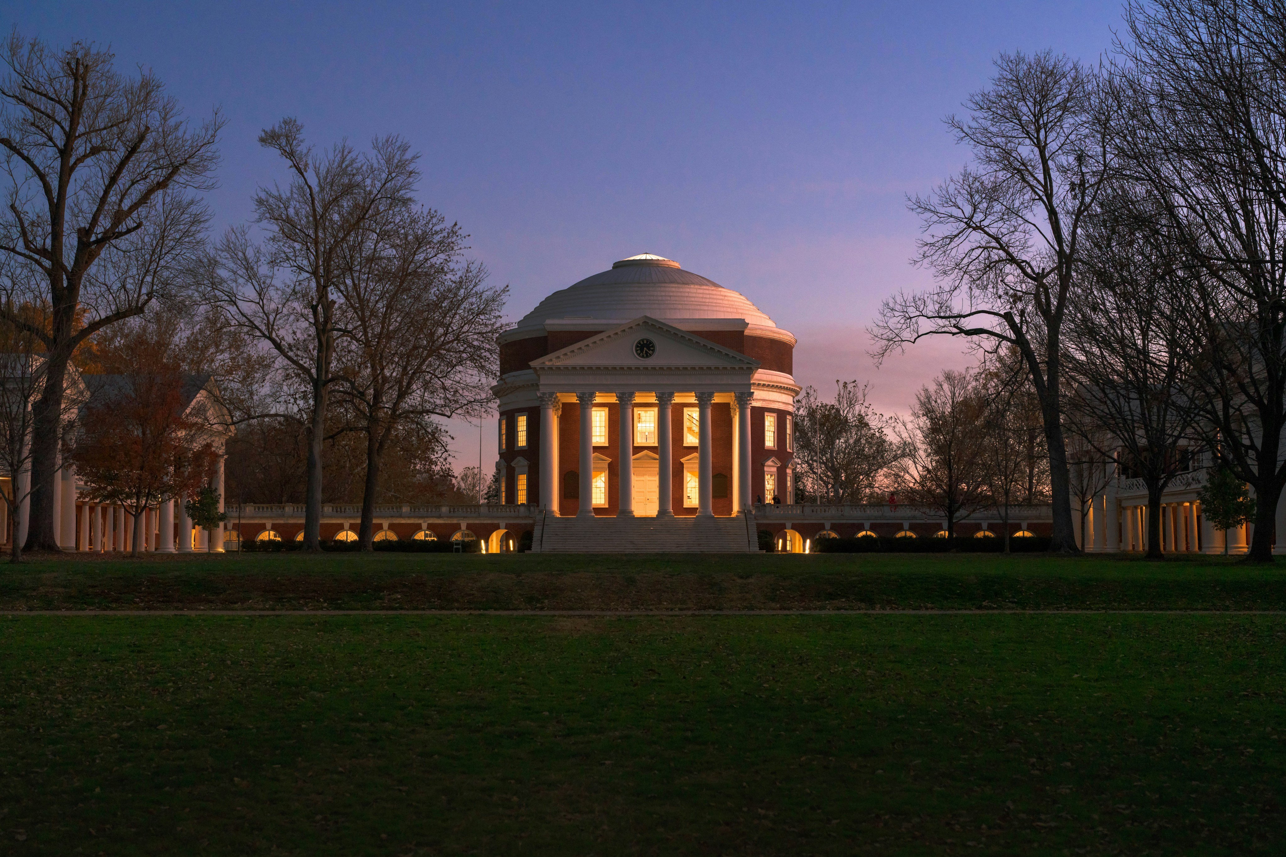 UVA Rotunda at dusk, Charlottesville
