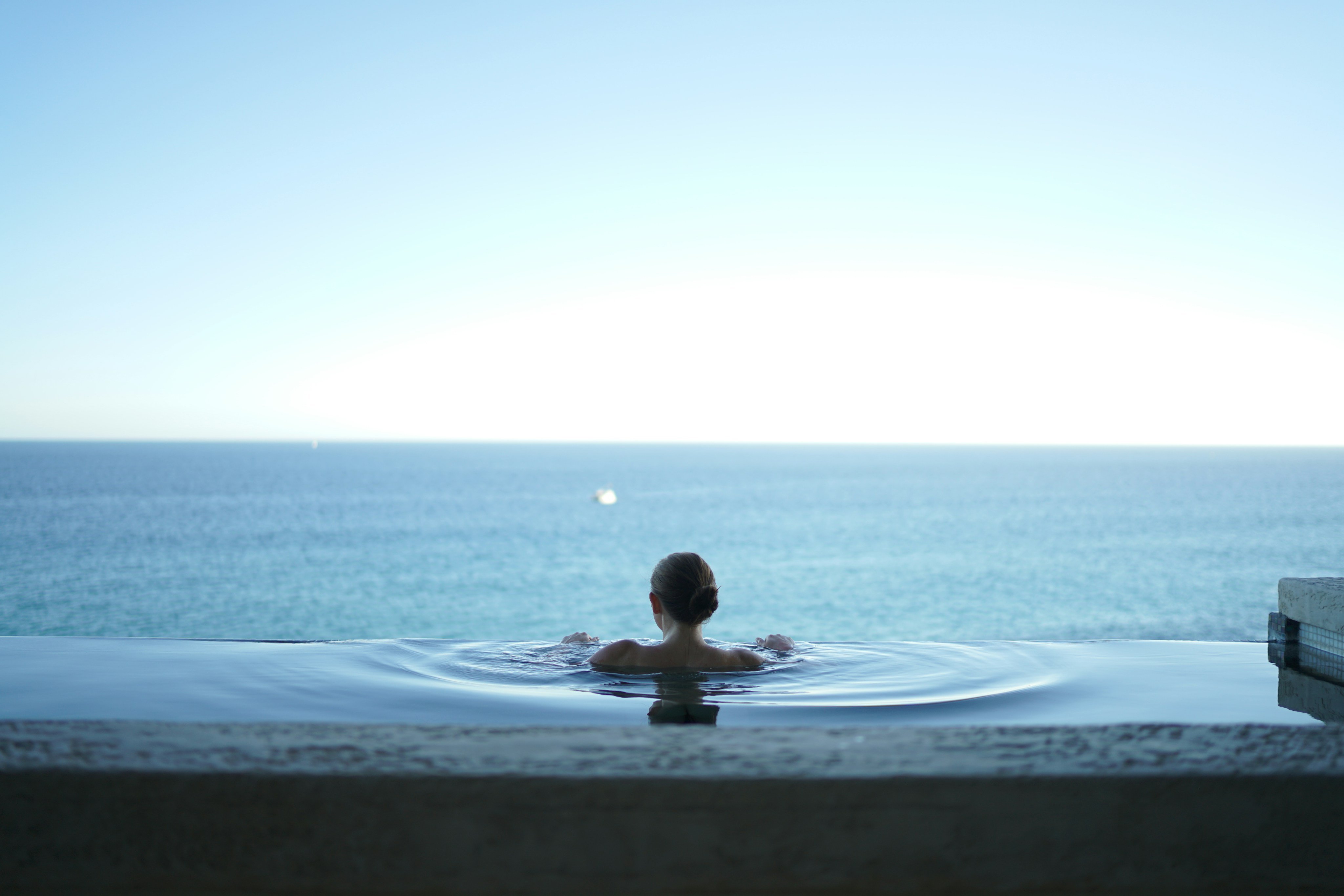 Serene spa pool with ocean view