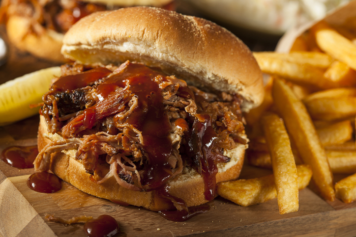 A pulled pork sandwich