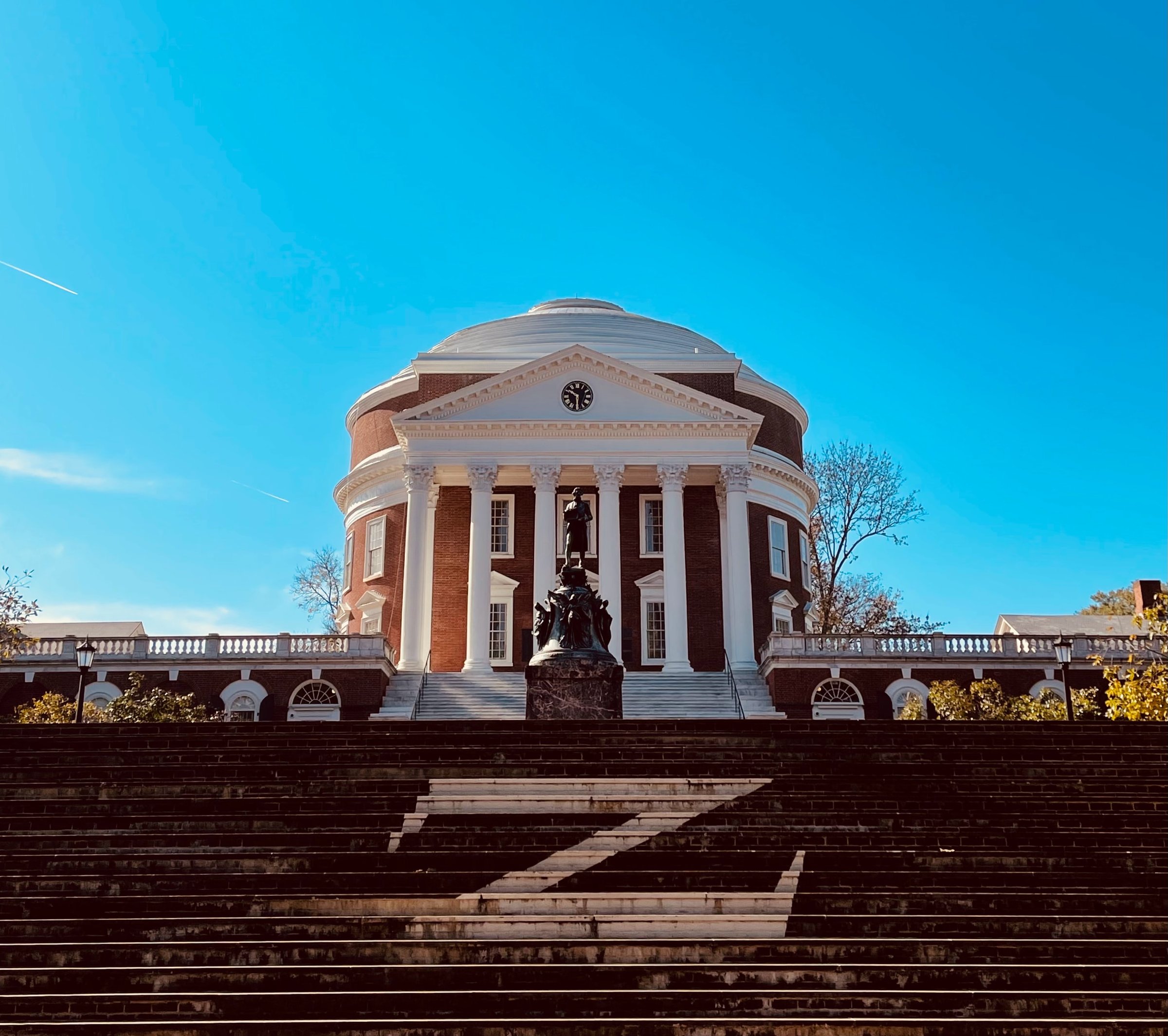 Rotunda and steps with white "Z" with blue sky