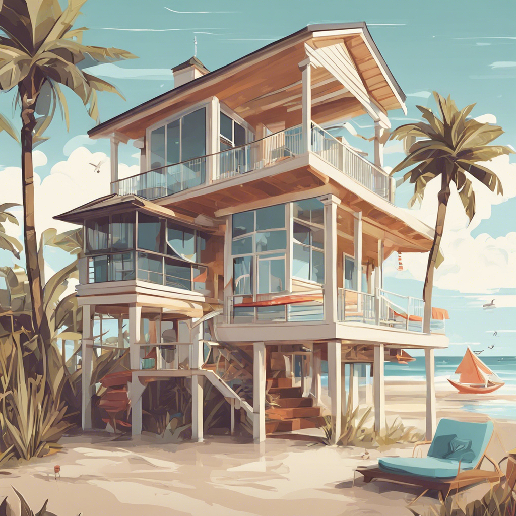 illustration of a beach vacation rental
