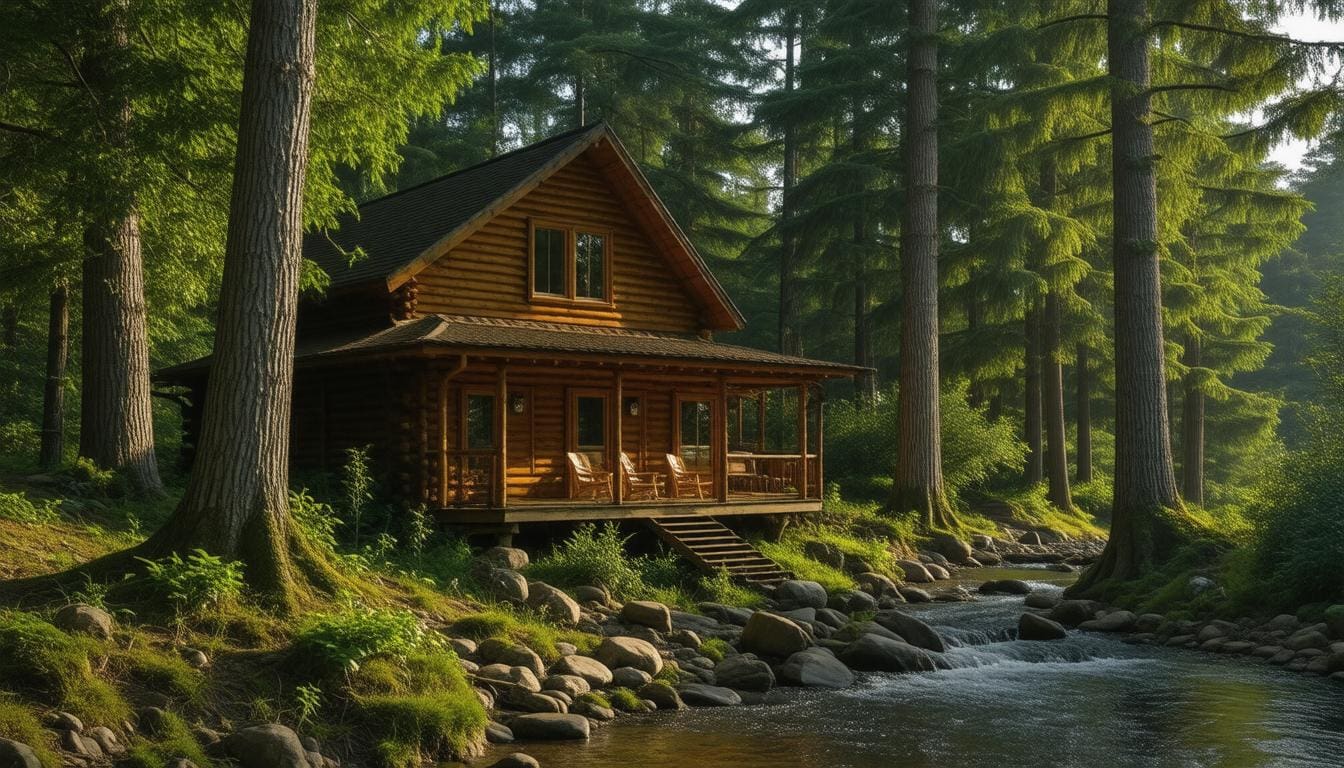 cozy cabin in forest 1738950281691