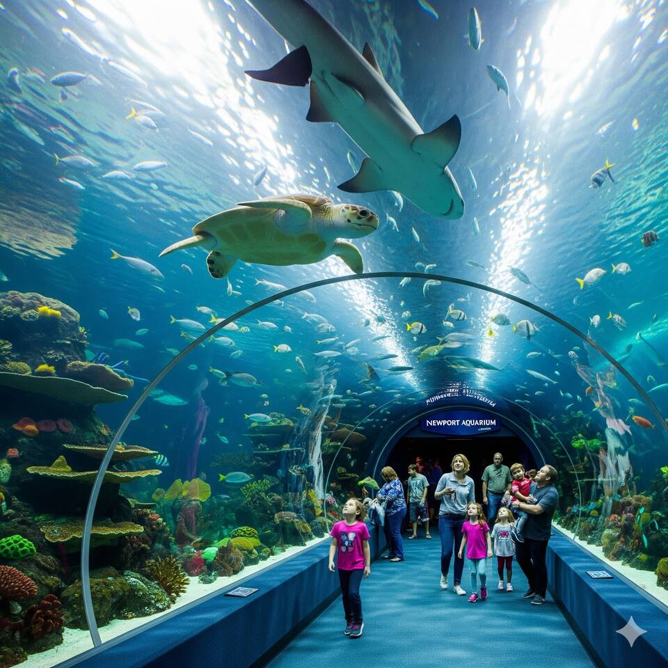 public aquarium attraction with large fish tanks for families visiting Ohio