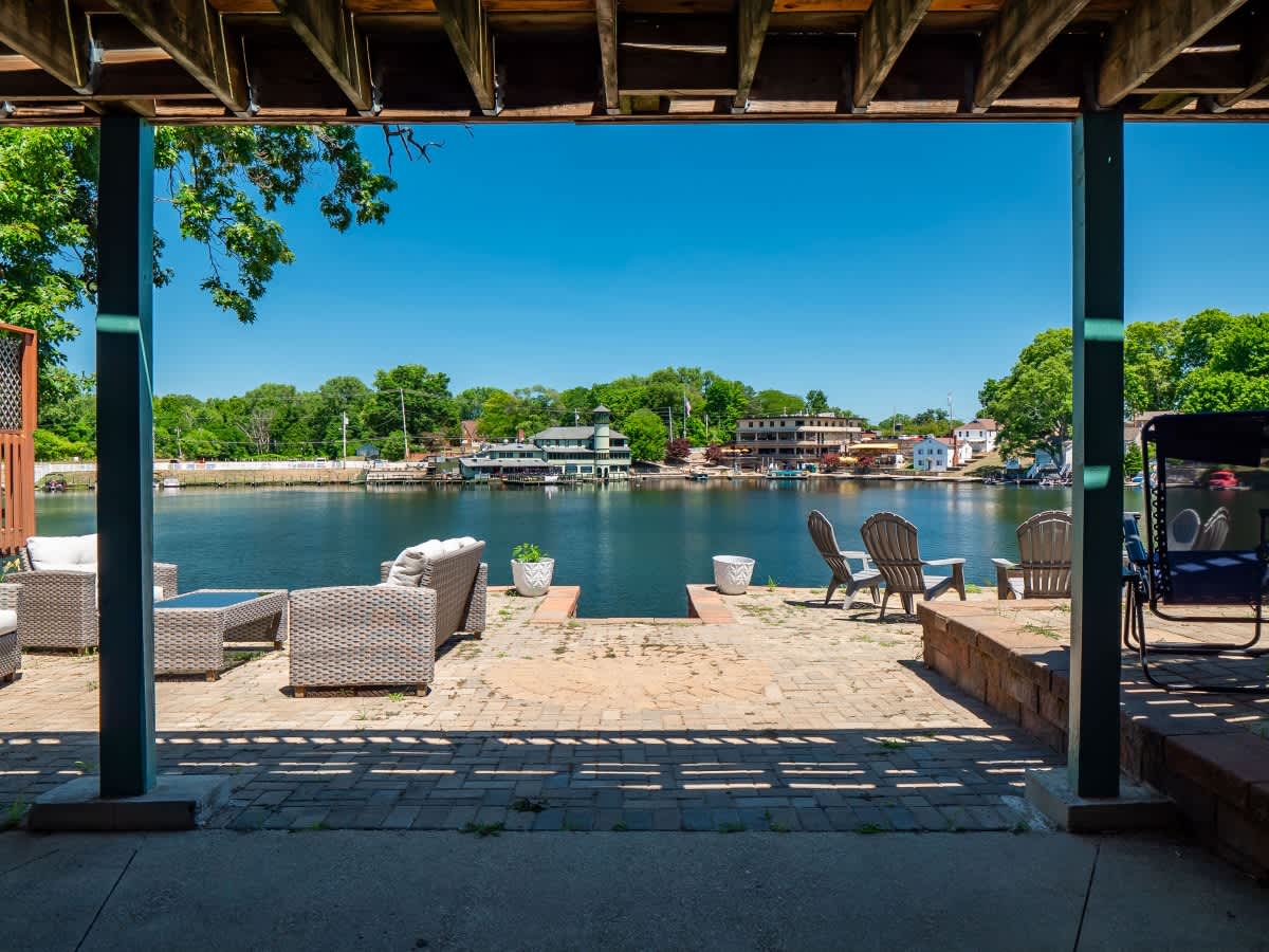 Lakeside vacation rental overlooking a peaceful lake with scenic summer waterfront views