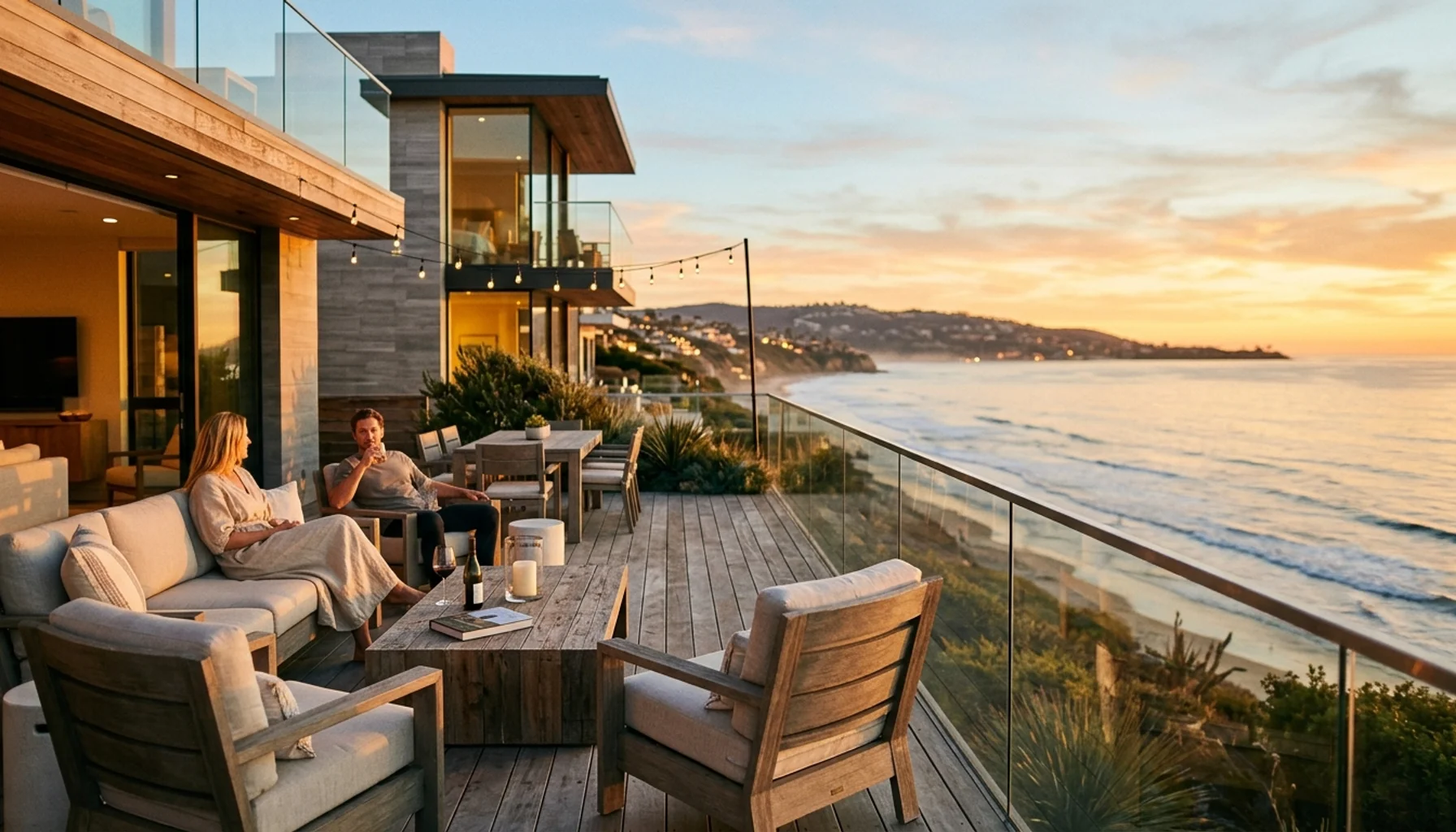 Modern coastal vacation rental property representing strategic property management software comparison for San Diego STR owners