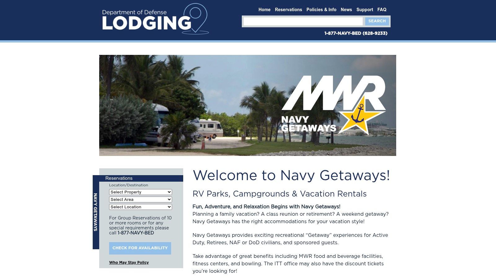 Navy Getaways (DoD Lodging)