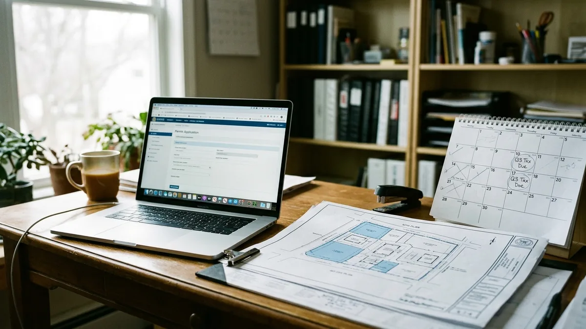 Encinitas short-term rental permit and TOT compliance tracking desk setup
