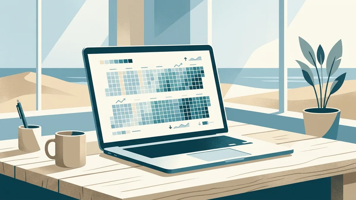 Revenue per available night vacation rental dashboard showing dynamic pricing calendar heat map