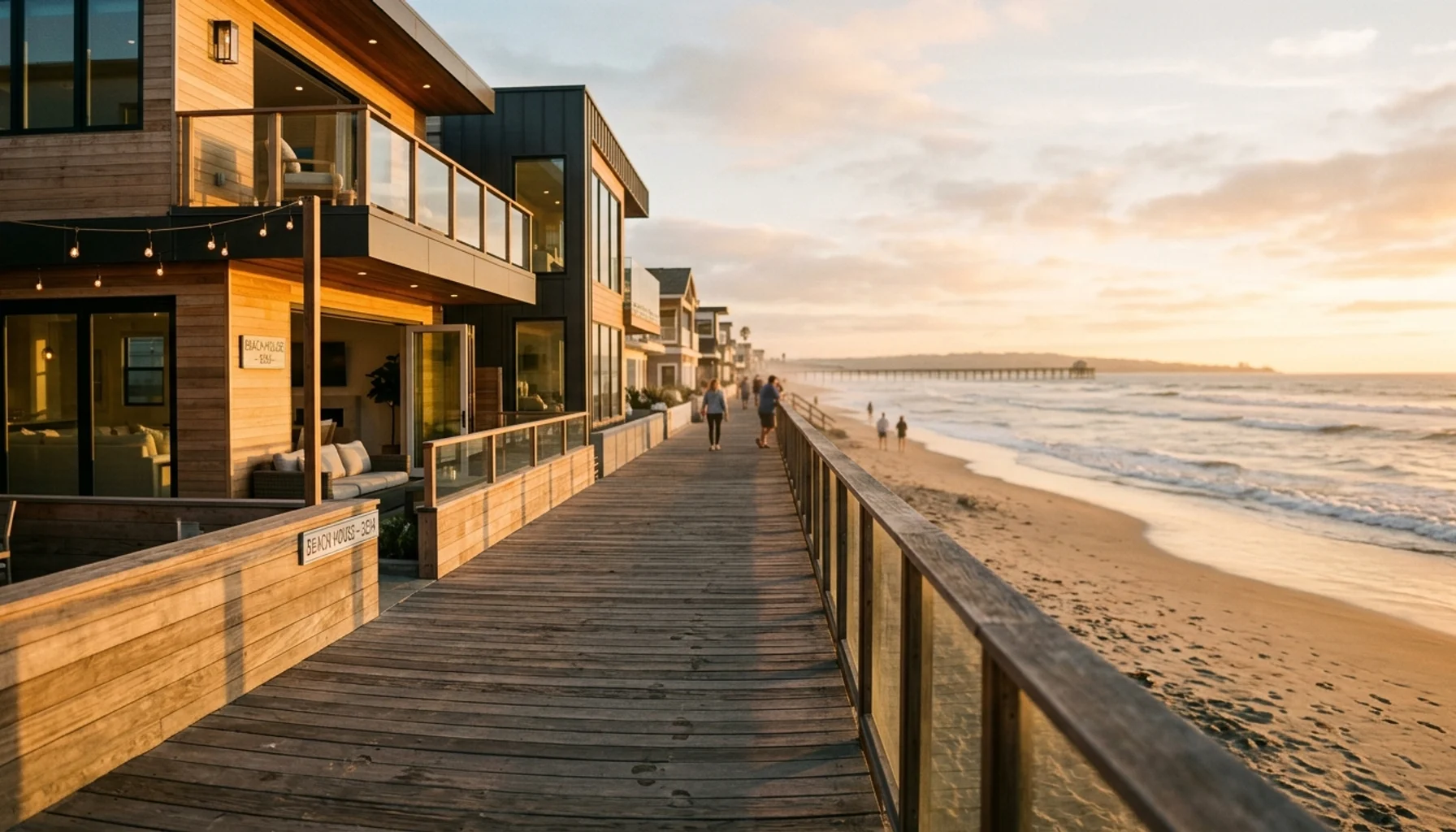 Best property management company San Diego CA oceanfront Mission Beach rental at golden hour