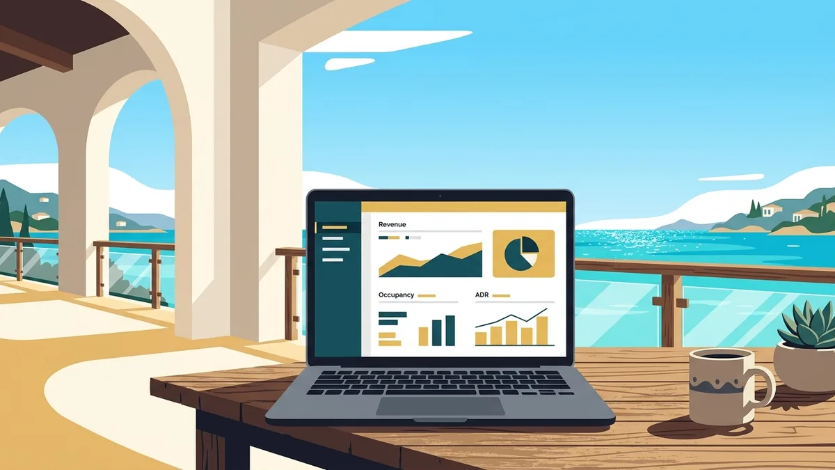 Vacation rental revenue dashboard showing dynamic pricing data