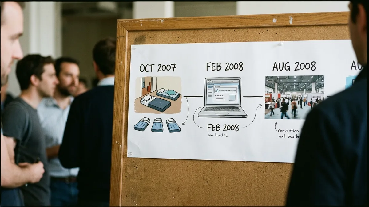 When did Airbnb launch: founding timeline from 2007 to 2008