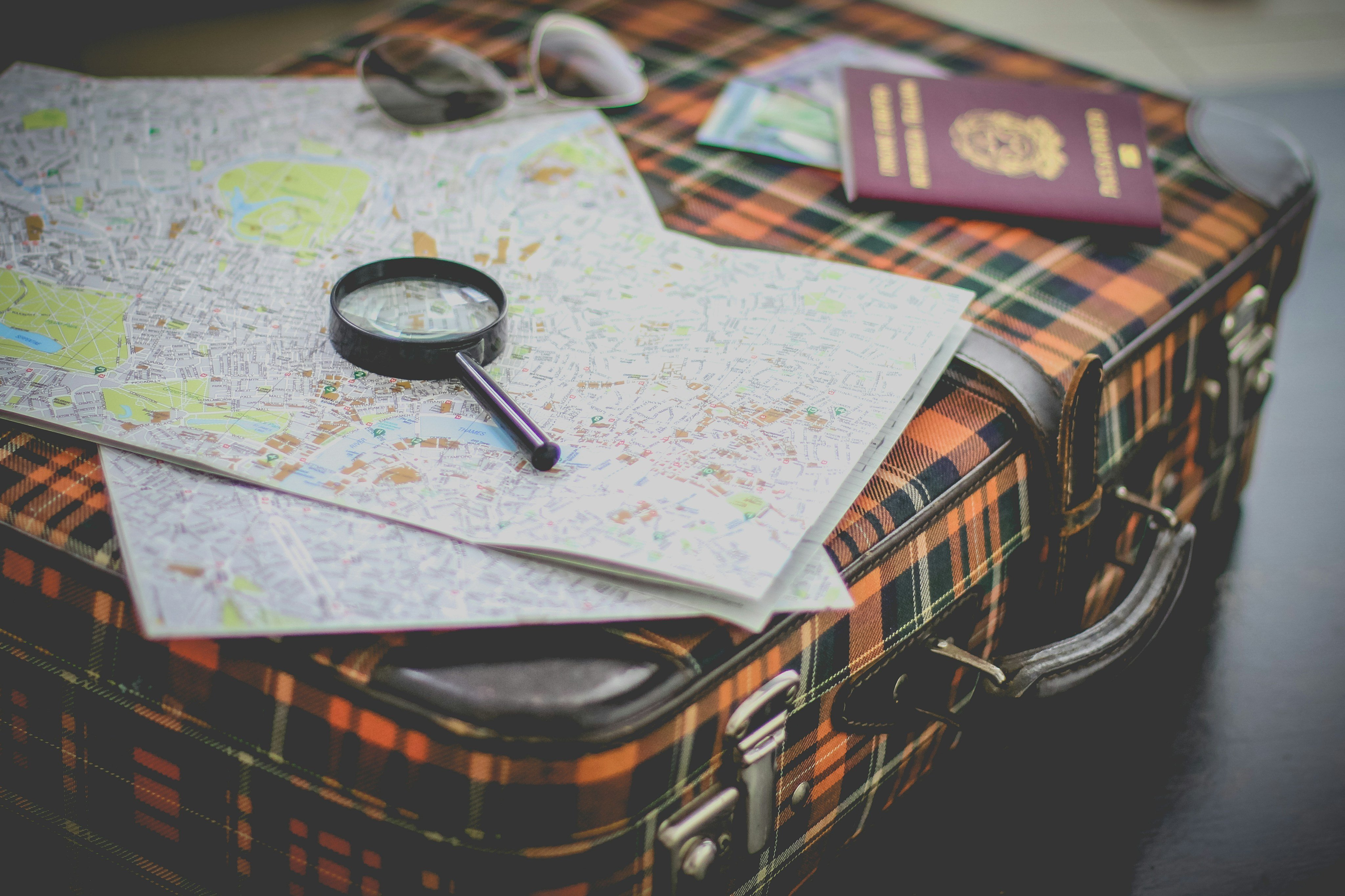 Magnifying glass on a map