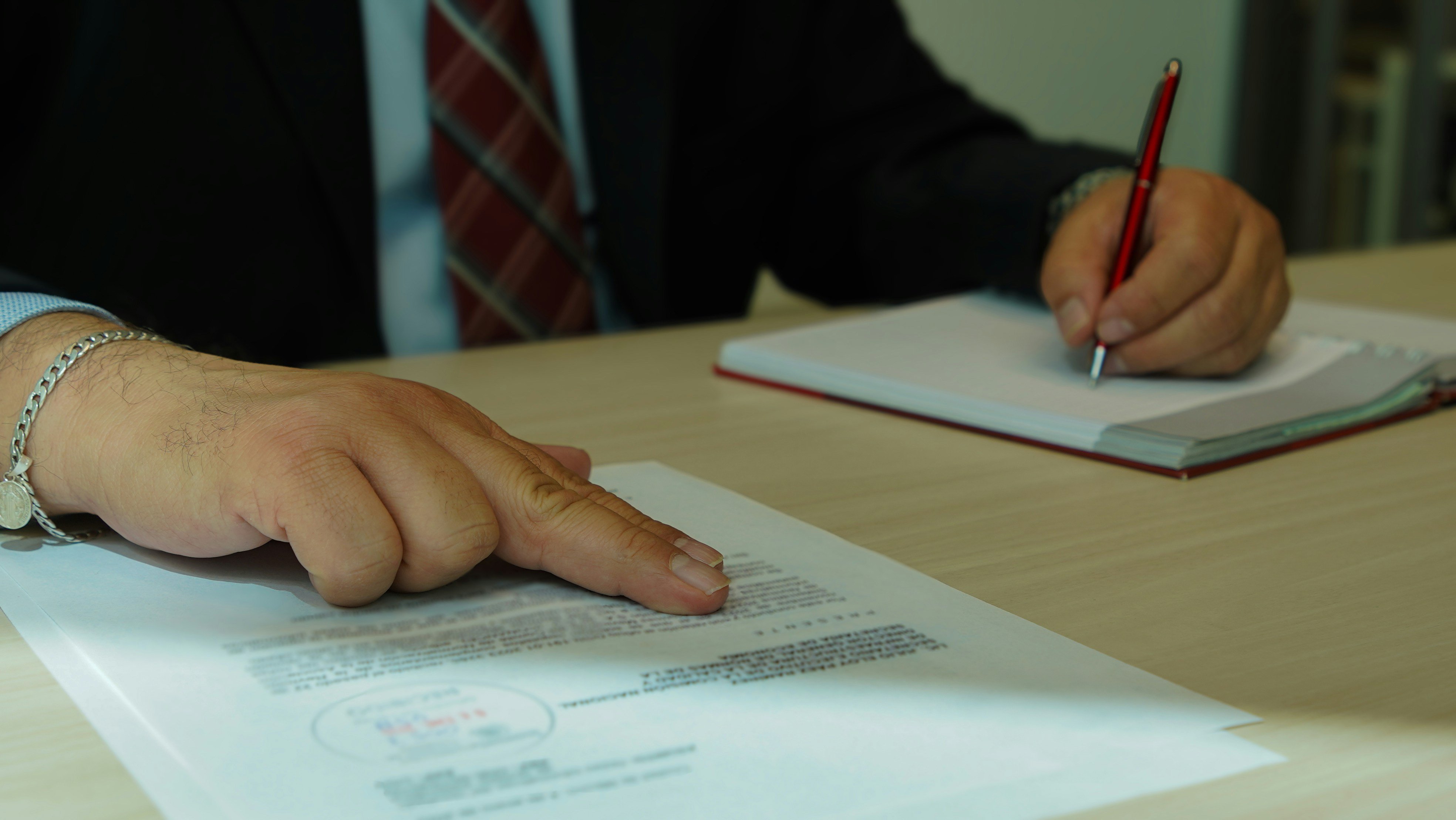 Person signing a document