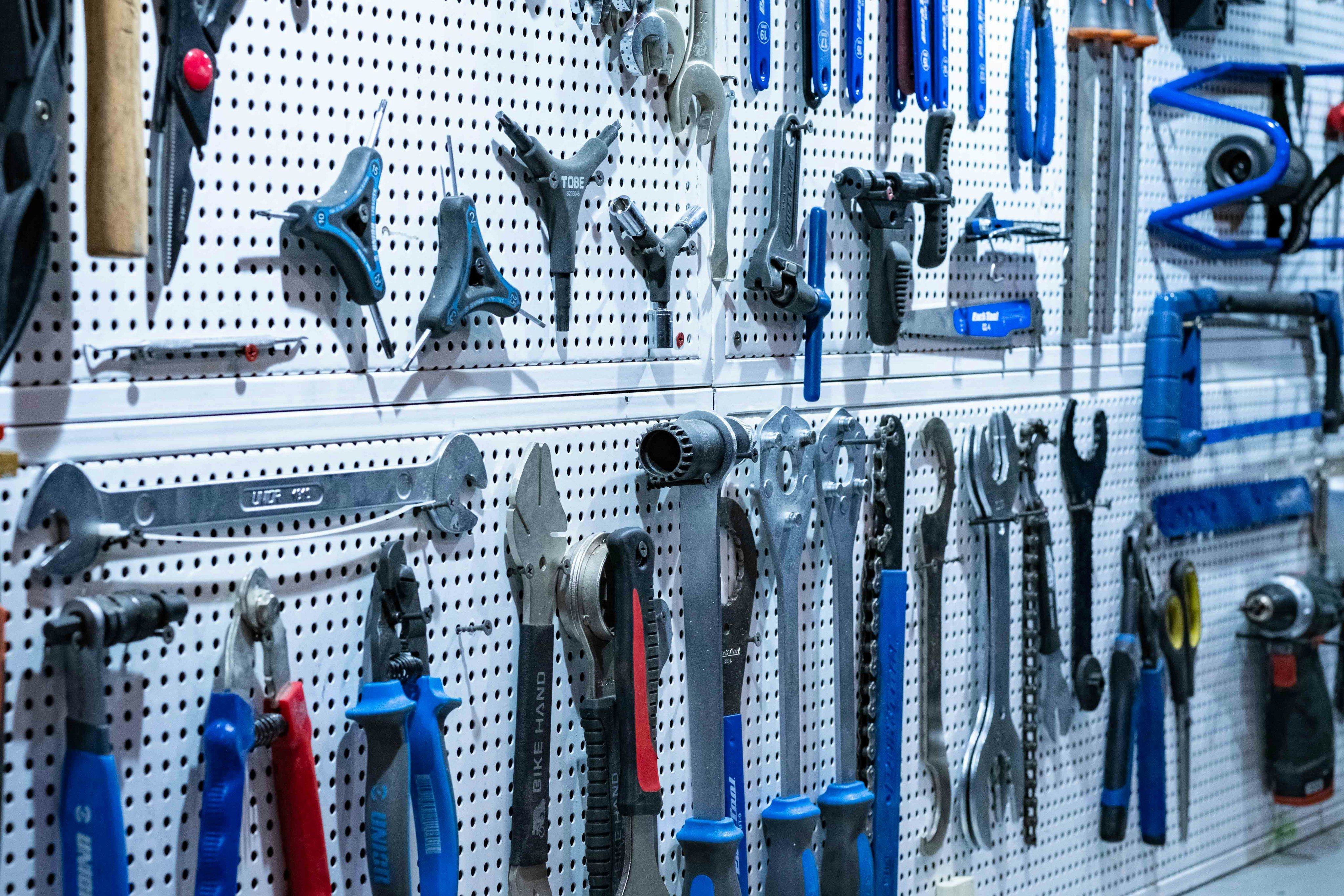 Tools hanging on a wall