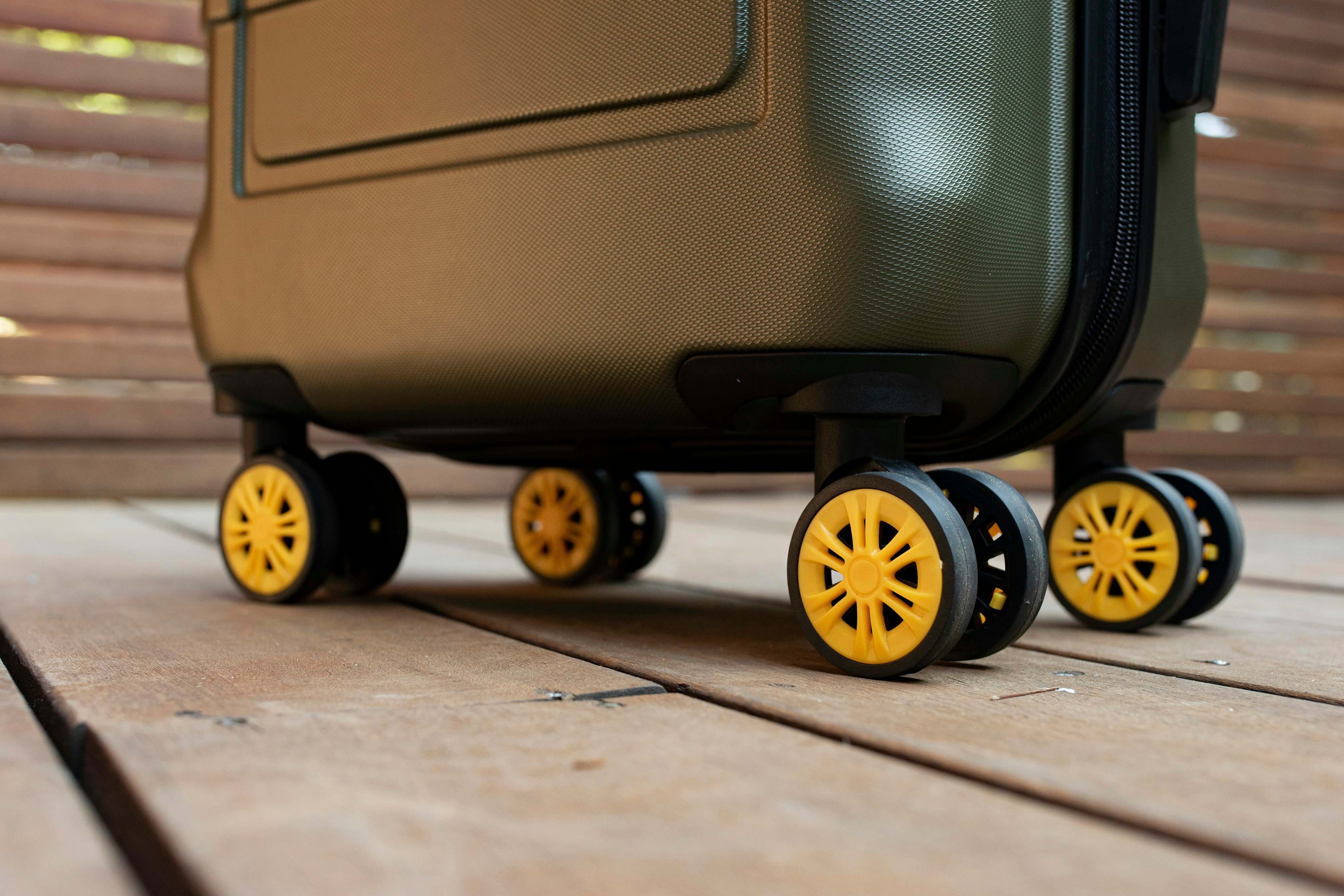 Suitcase on a wooden floor
