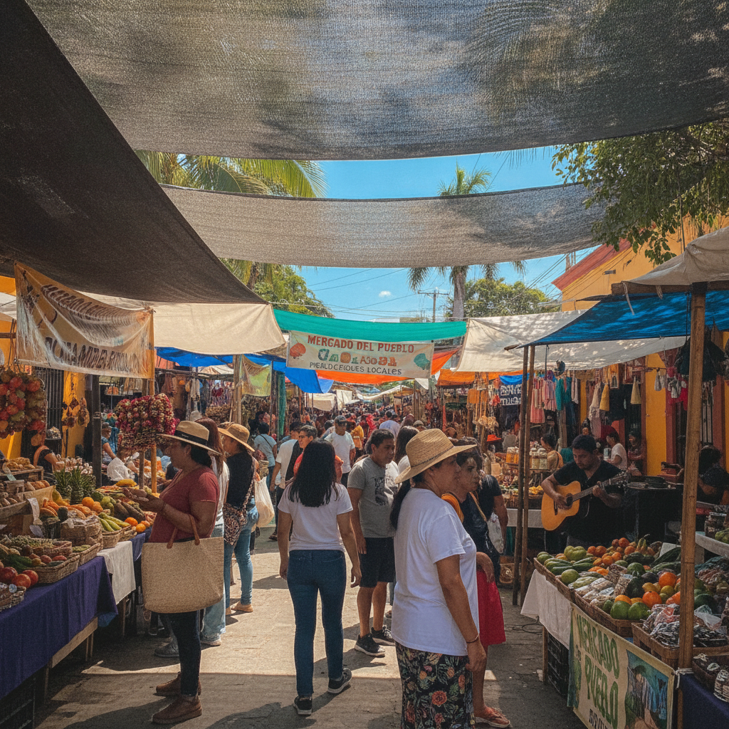 Friday morning at the Mercado del Pueblo farmers market on Calle Revolución in Sayulita, Nayarit