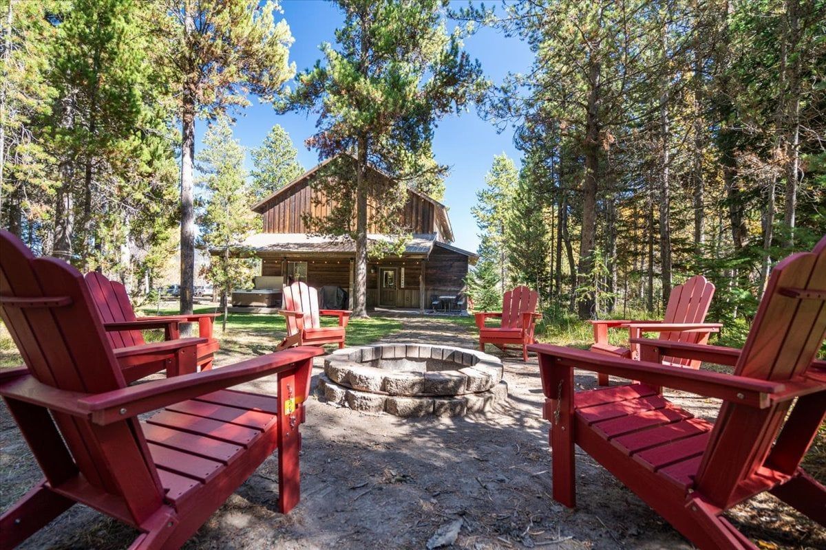fire pit at henry's lake hideaway