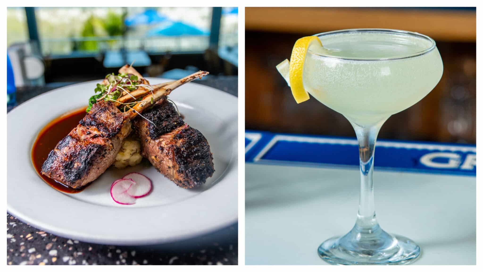 Chef Mike’s Legacy: Grilled lamb chops and a refreshing cocktail at a Seaside Heights restaurant.
