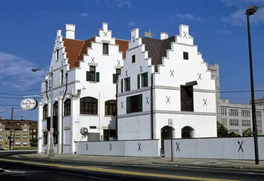 Historic Knife & Fork Inn building in Atlantic City, featuring distinctive architecture, iconic sign, and elegant ambiance, known for upscale dining and steak specialties.