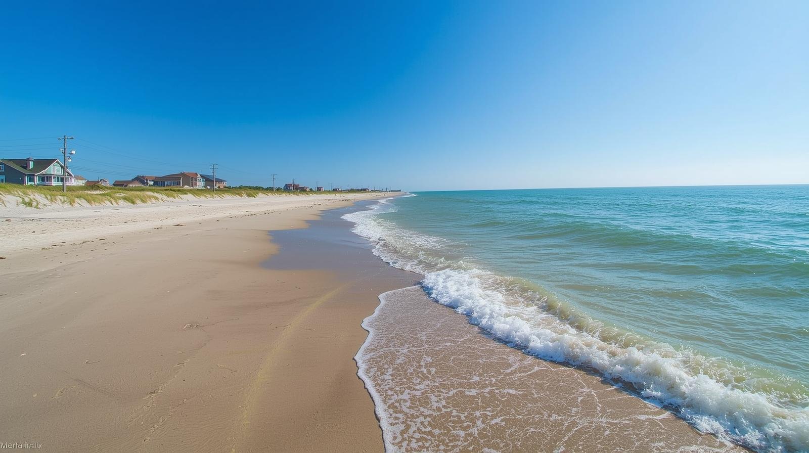 View of the the beach and ocean