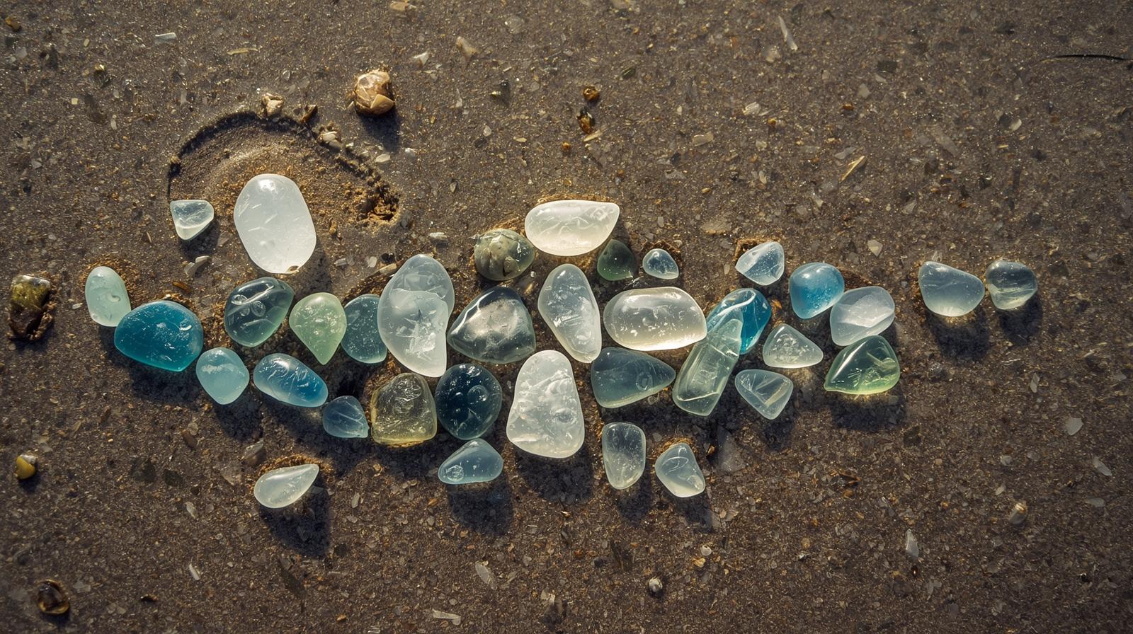 Seaglass on the beach