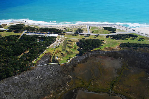 Aerial view of the beach