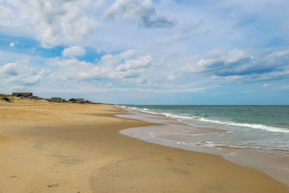 looking down the beach
