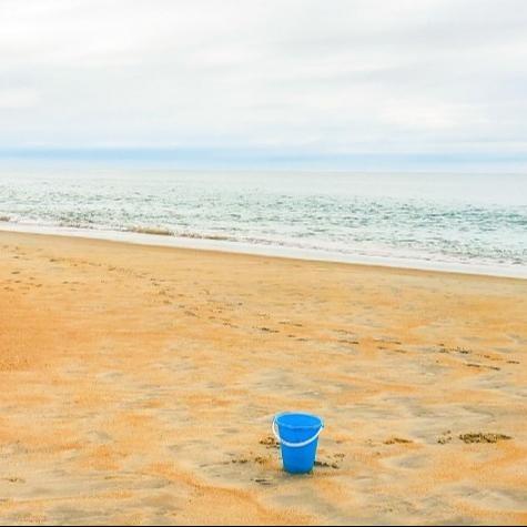 Sandcastle on the beach in the Outer Banks.