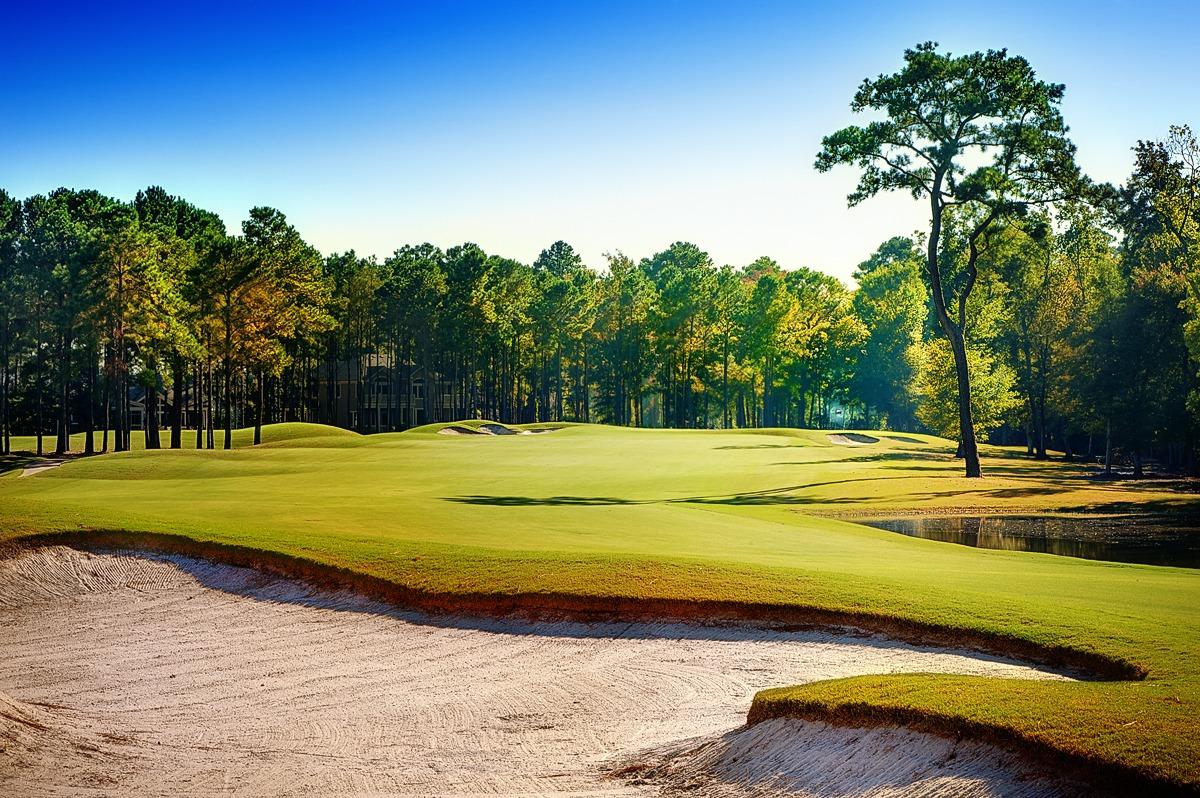 a sand trap at a golf course
