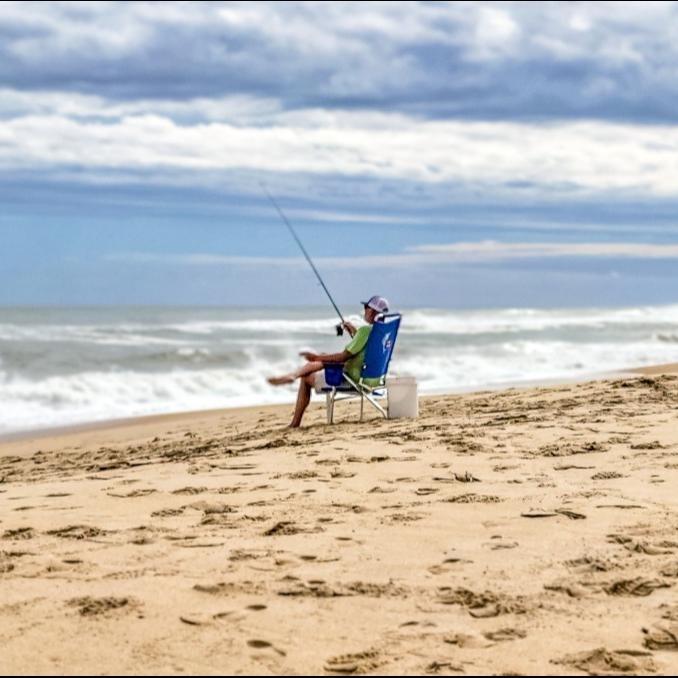 Fishing along the Outer Banks coast.