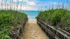 a walkway leading to the beach