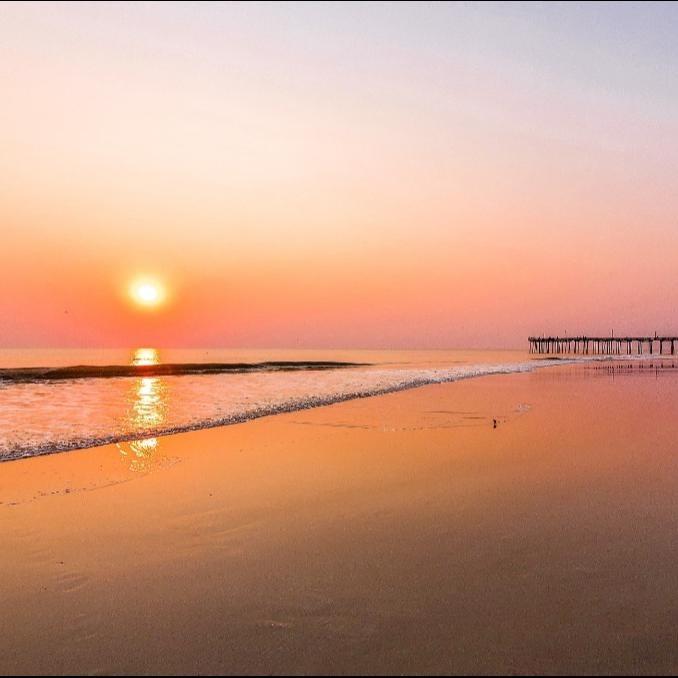 Sunrise over the Outer Banks ocean.