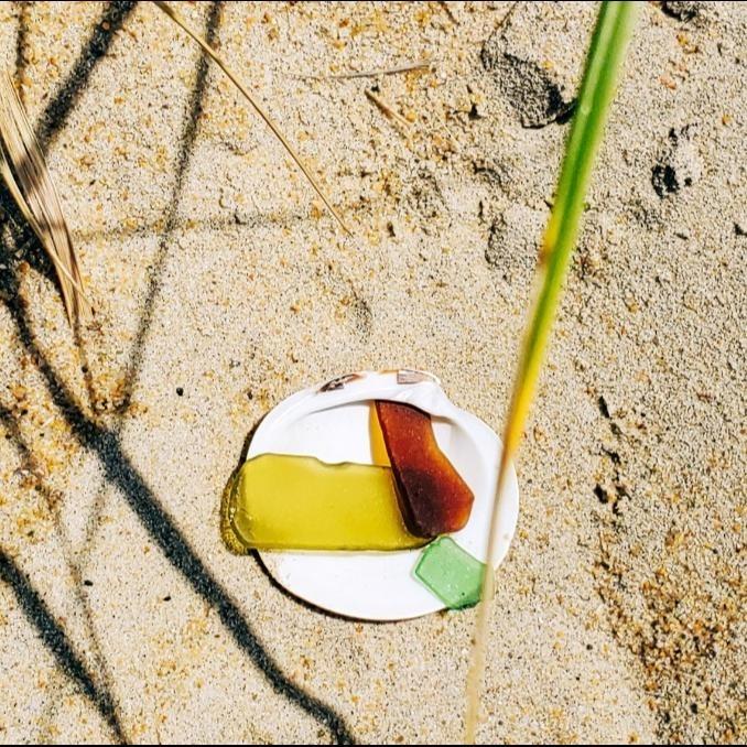 Sea glass found along the Outer Banks shoreline.