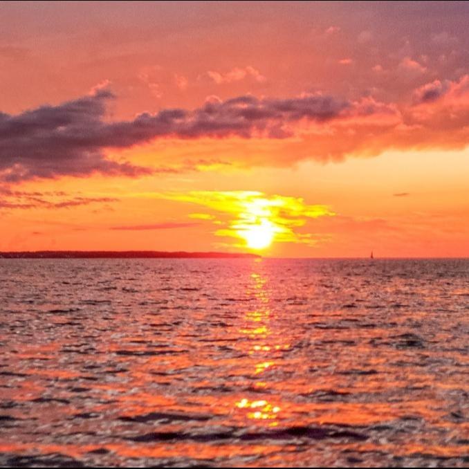 Sunset over the sound in the Outer Banks.