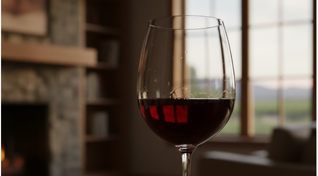 wine in a glass