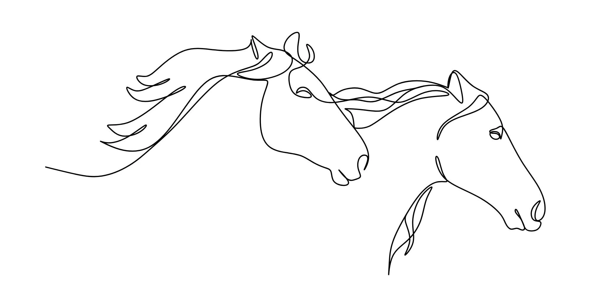 Minimalist line drawing of a winged horse flying to the right